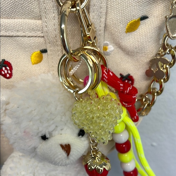 Madden Girl | Lemon & Strawberry Mini Tote w/ Bag Charms, Wristlet & Crossbody - Picture 6 of 10